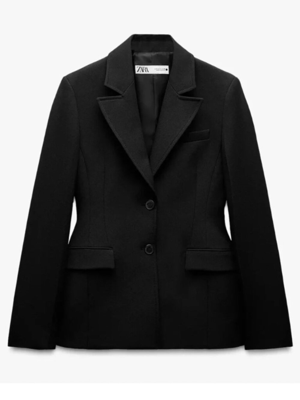 ZARA Classic Black Tailored Structured Blazer (Size XS) - Wardrobe Essential
